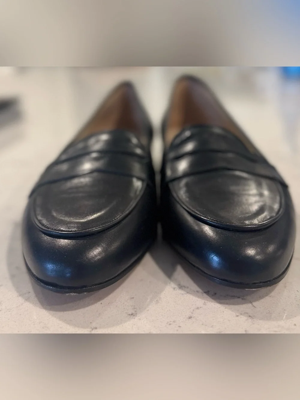 NWOB Vintage GALO Italy Black Leather Loafers Shoes Slip-on Size 41